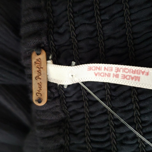 Free People Black Halter Maxi Dress Backless Tie Front Boho Festival XS NWOT - Picture 9 of 10